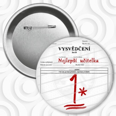 Button/placka - No.65 - paní učitelce