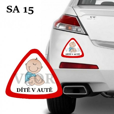 Samolepka na auto No.15 - dítě v autě